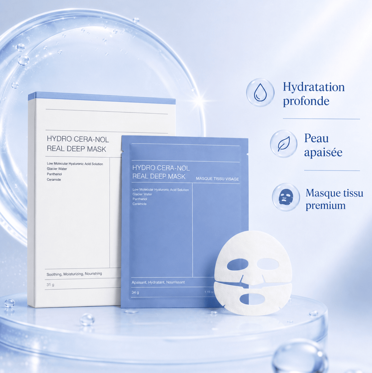 Masque Acide Hyaluronique - Hydrate, Repulpe & Apaise - Sayuki