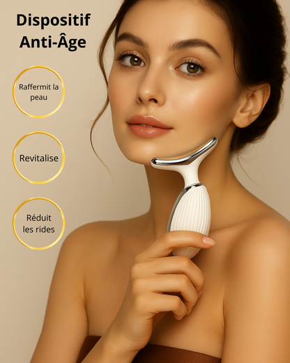 Appareil de massage lifting visage et cou EMS avec thérapie LED
