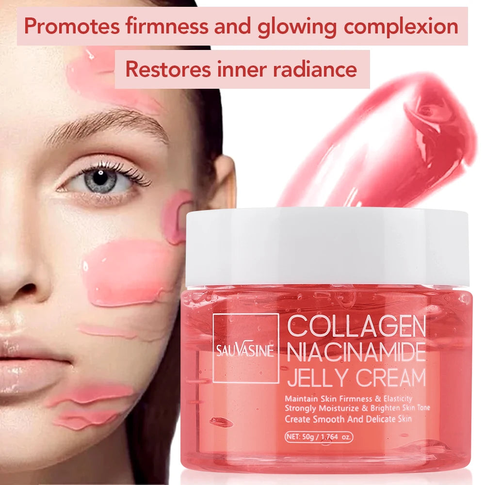 Application crème jelly collagène sur le visage
