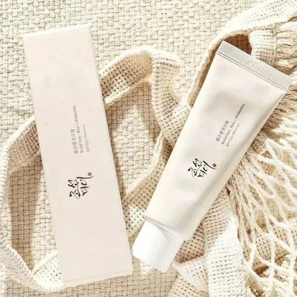 Crème solaire visage SPF50 au riz et probiotiques coréenne Sayuki
