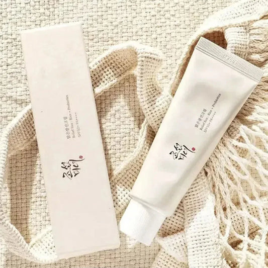 Crème solaire visage SPF50 au riz et probiotiques coréenne Sayuki
