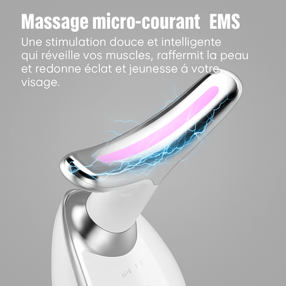 Appareil de massage visage avec lumière LED thérapeutique
