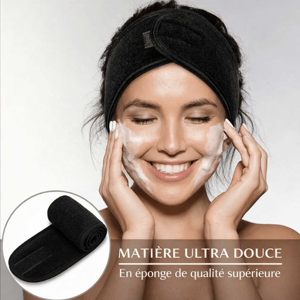 Bandeau Cosmétique Ajustable - Soin Visage, Yoga et Spa - Sayuki