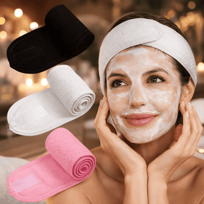 Bandeau Cosmétique Ajustable - Soin Visage, Yoga et Spa - Sayuki