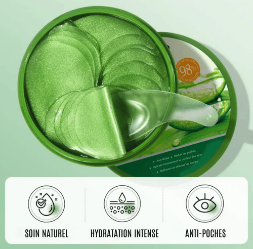 Patchs yeux aloe vera et bio-collagène Sayuki, soin anti-cernes et anti-poches