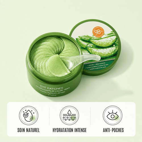 Patchs yeux aloe vera et bio-collagène Sayuki, soin anti-cernes et anti-poches