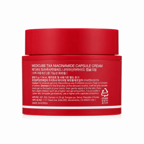 Medicube TXA Niacinamide capsule cream Sayuki, crème anti-taches éclat coréenne