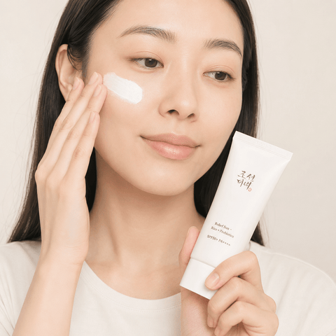 Crème solaire coréenne SPF50+++ au riz et probiotiques Sayuki, protection visage et corps